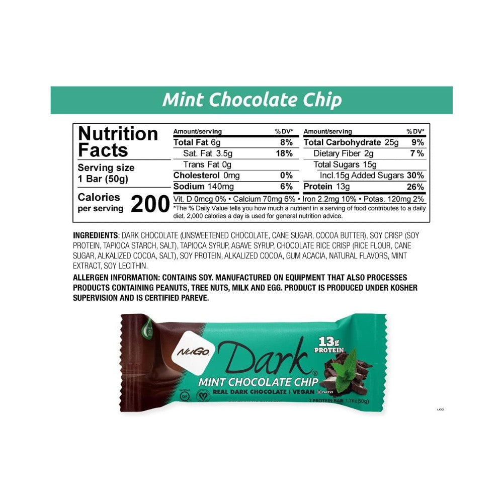 NuGo Dark - Mint Chocolate Protein Bar 1.76oz (50g)