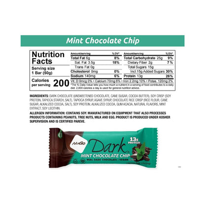 NuGo Dark - Mint Chocolate Protein Bar 1.76oz (50g)