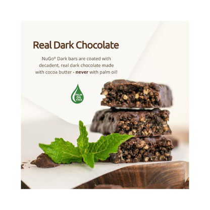 NuGo Dark - Chocolate Chocolate Chip Protein Bar 1.76oz (50g) - Pack of 12