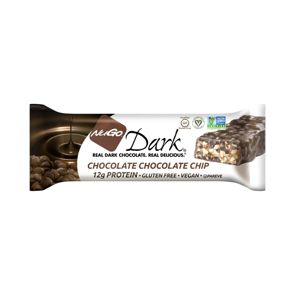 NuGo Dark - Chocolate Chocolate Chip Protein Bar 1.76oz (50g) - Pack of 12