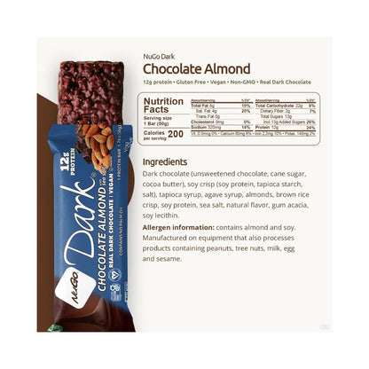 NuGo Dark - Chocolate Almond with Sea Salt Protein Bar - 1.76oz (50g)