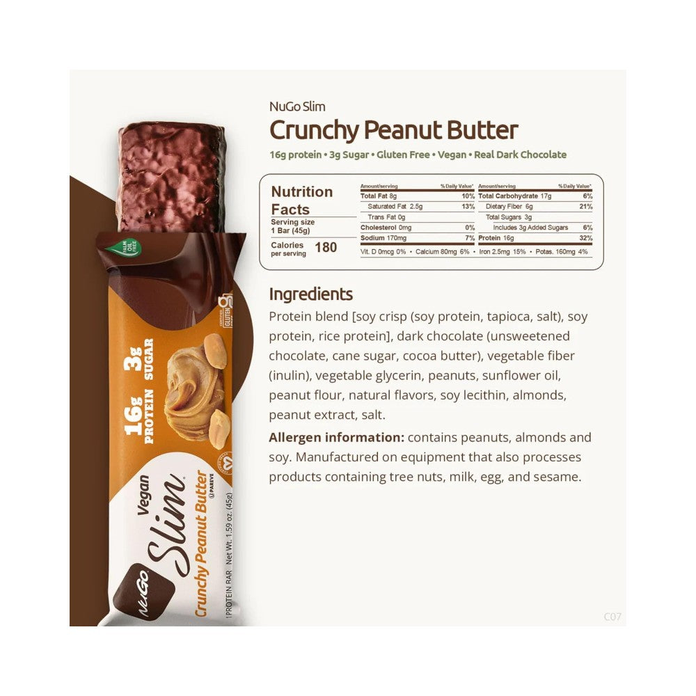 NuGo Slim - Crunchy Peanut Butter Protein Bar 1.59oz (45g)