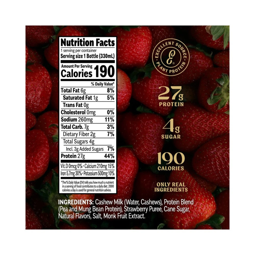 Elmhurst - Clean Protein Strawberries & Cream 11 FL OZ (330ml)