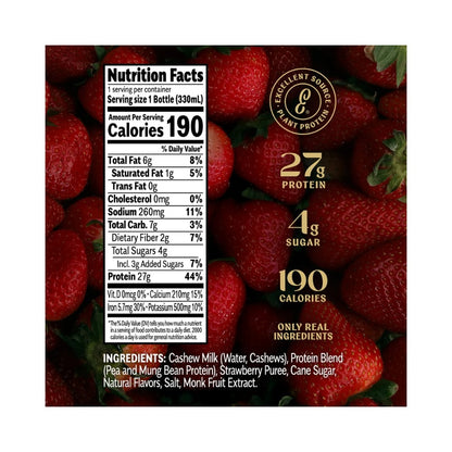 Elmhurst - Clean Protein Strawberries & Cream 11 FL OZ (330ml)