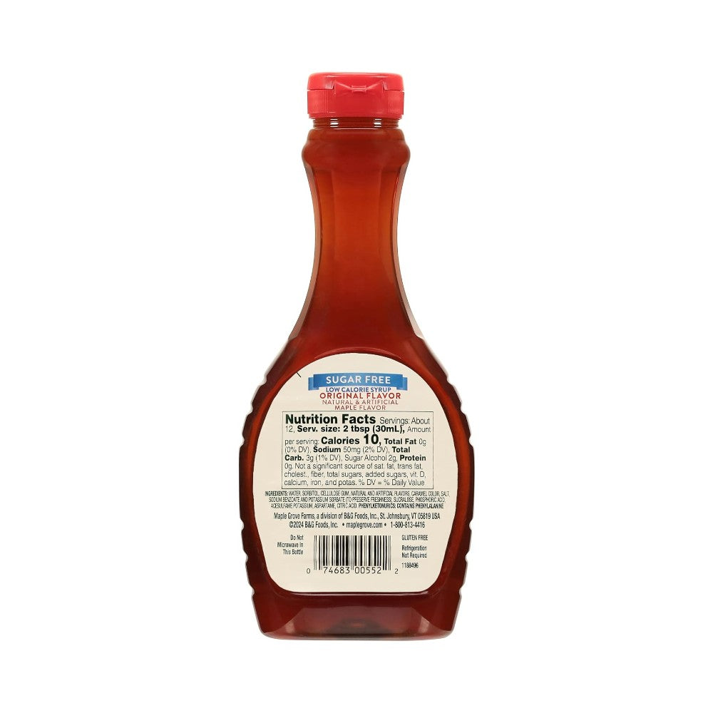 Maple Grove Sugar Free Maple Flavored Syrup Bottle 12oz (355ml)