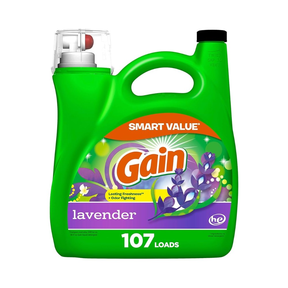 Gain Liquid Laundry Detergent, Lavender Scent 154oz 107 Loads