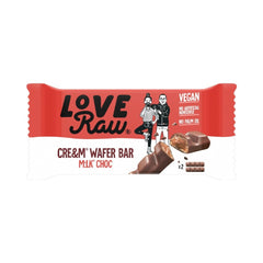 LoveRaw Cre&m Wafer Bars Vegan M:lk Chocolate 43g