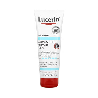Eucerin Advanced Repair Body Cream for Very Dry Skin, 48-Hour Moisturizer 8oz (226g)